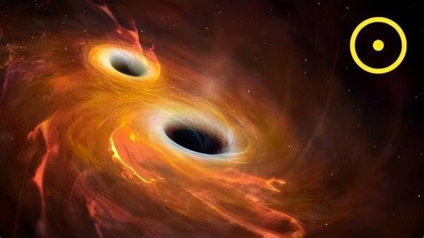 2019年，科学家探测发现两颗黑洞发生碰撞，产生引力波，震动地球