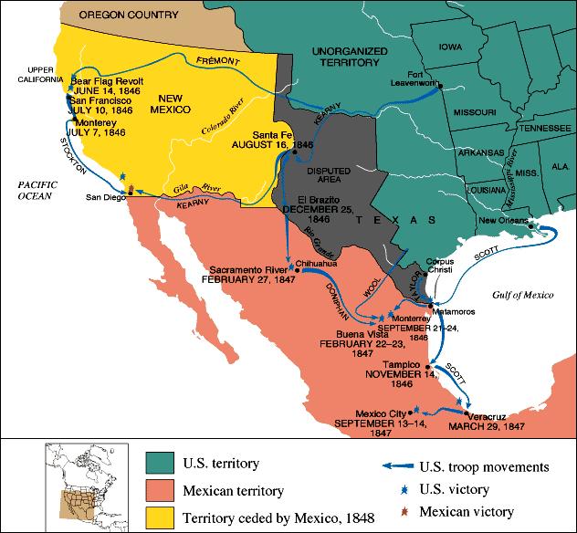 美墨战争墨西哥割让给美国哪几个州呢？